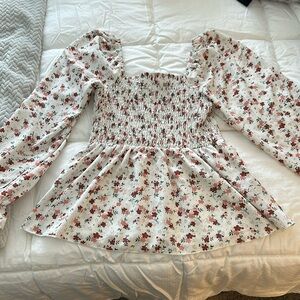 Floral silky peplum top